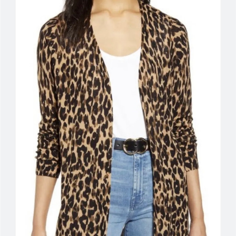 NWT Halogen Leopard Cardigan
